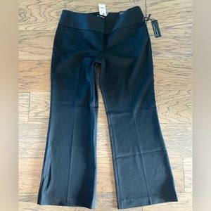 New Black Express Editor Wide Waistband Flare Leg Low Rise Slacks Pant 10S Short